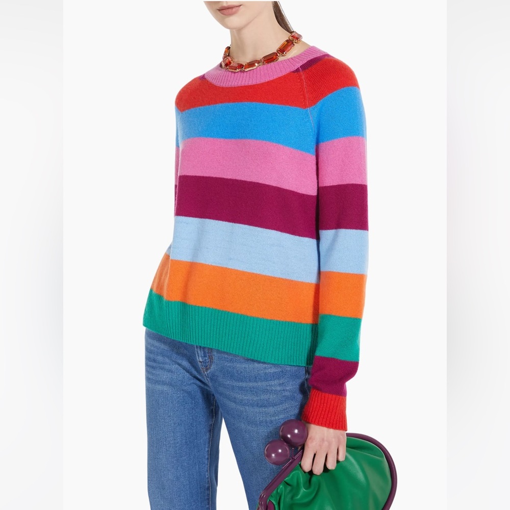 SOLD ! Retail$560 MaxMara Weekend Striped 100% Cashmere Knit Sweater Small NWT - Picture 4 of 16